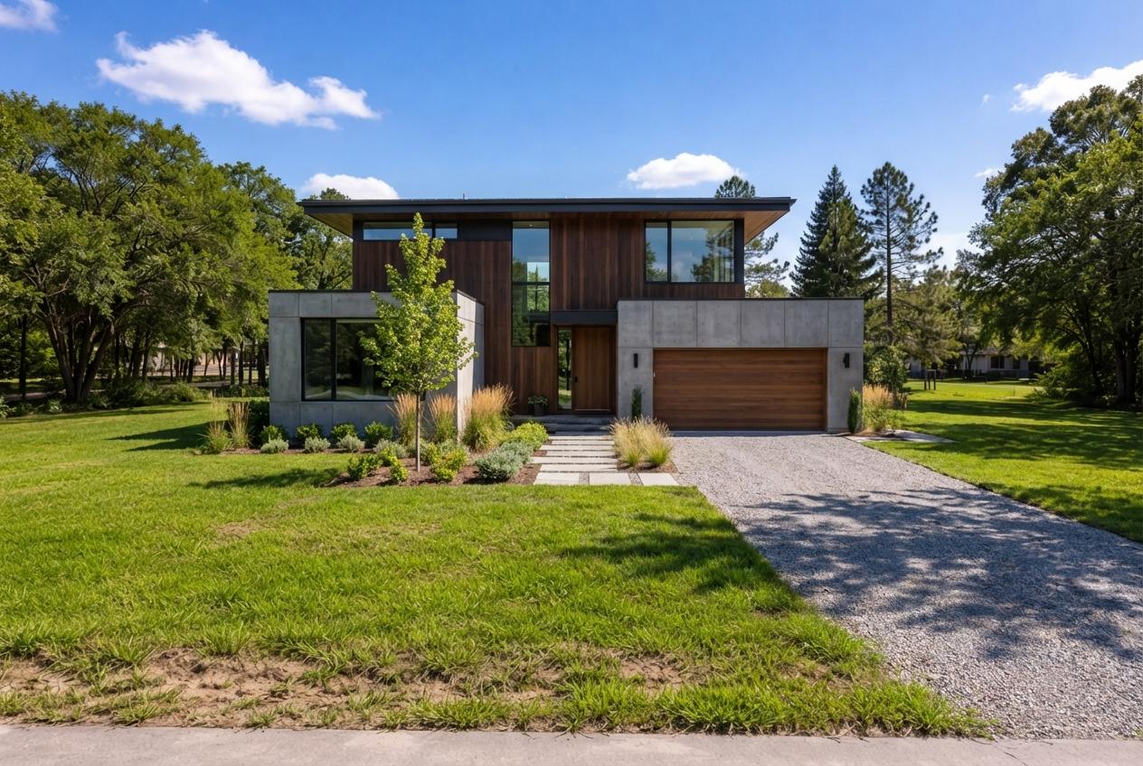 Cabin concept placed onto a land photo