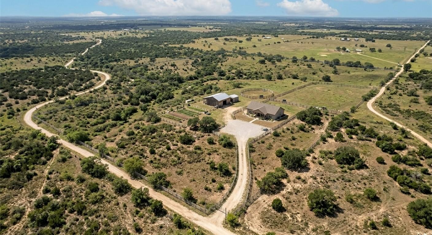 AI real estate photo example showing farm home concept visualization for vacant farmland.