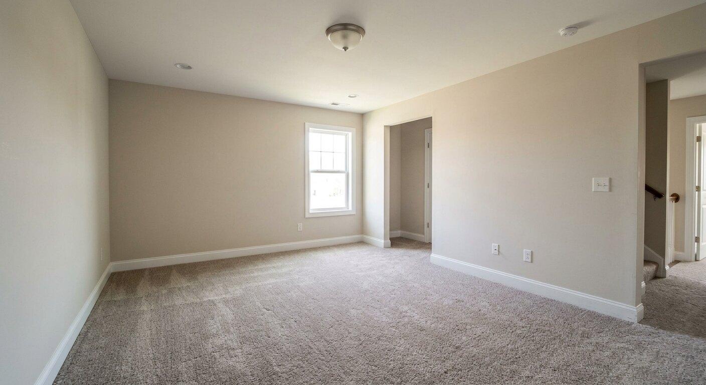 Before virtual staging: empty bonus room or finished basement space