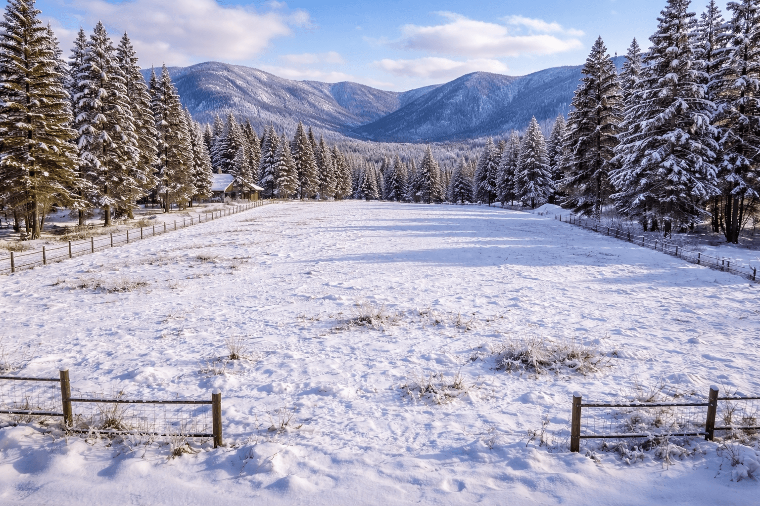 Original mountain land photo before an AI glamping concept was added.