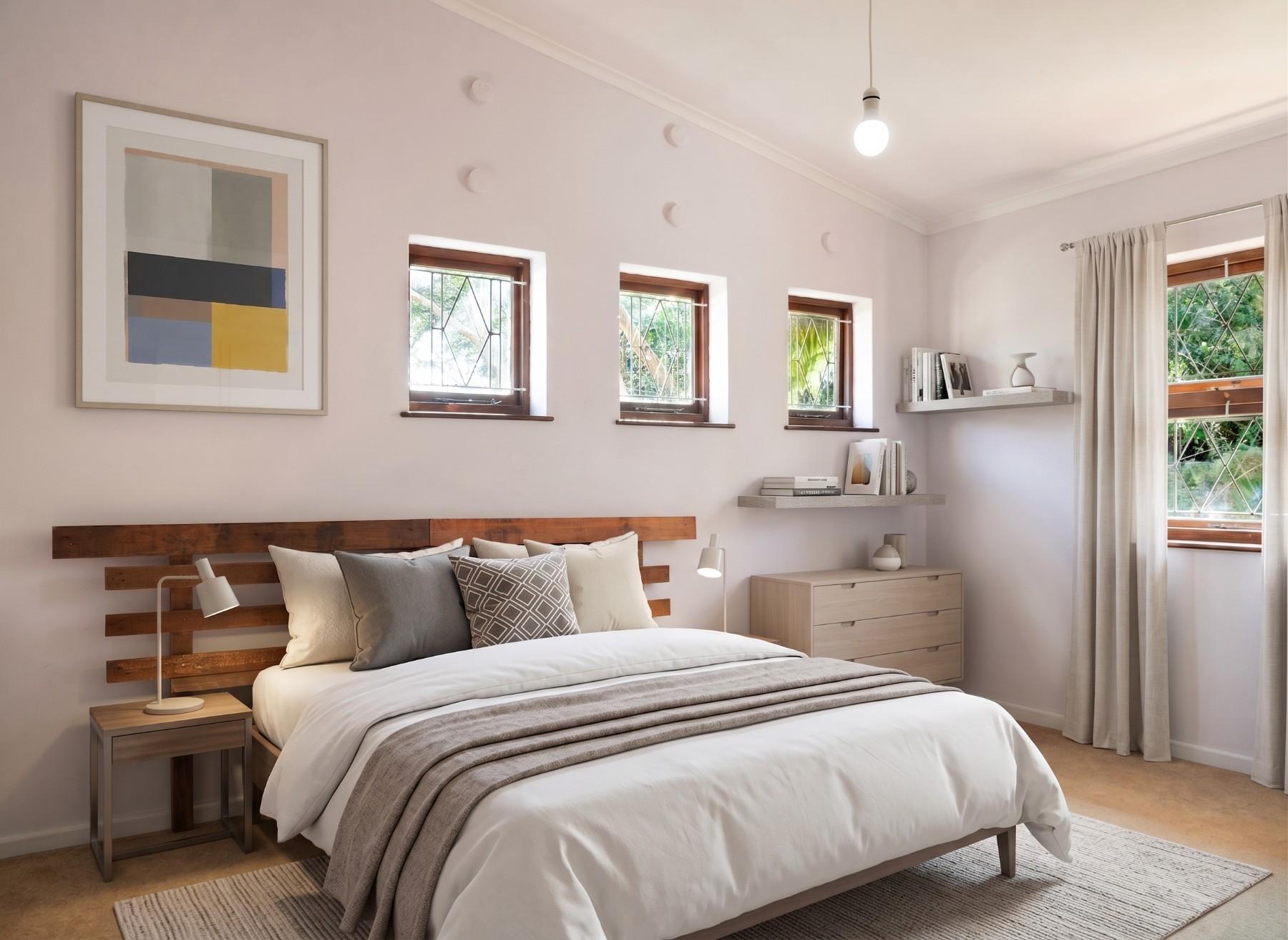 AI real estate photo example showing replacing outdated furniture for home for sale.