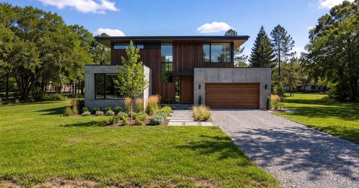 Cabin concept placed onto a land photo