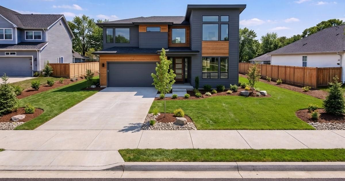Home concept placed onto a vacant lot photo